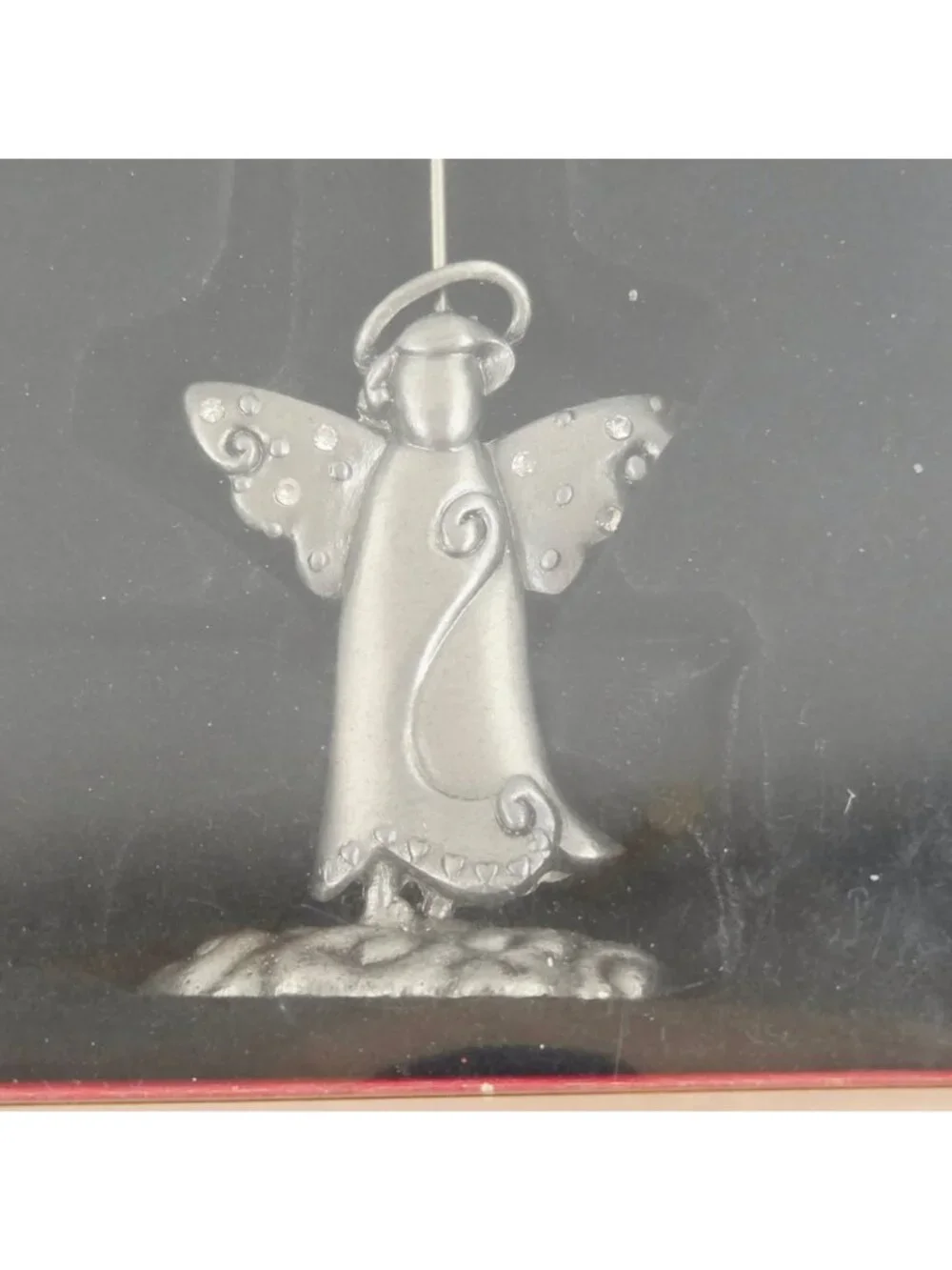 St Nicholas Square Angel Photo Holder Pewter Rhinestone Accent Set Of 3 Holiday